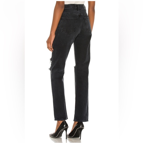 BRAND NEW AGOLDE Lana Straight Jeans in Disorder (Black) in Size 32 - Picture 4 of 6